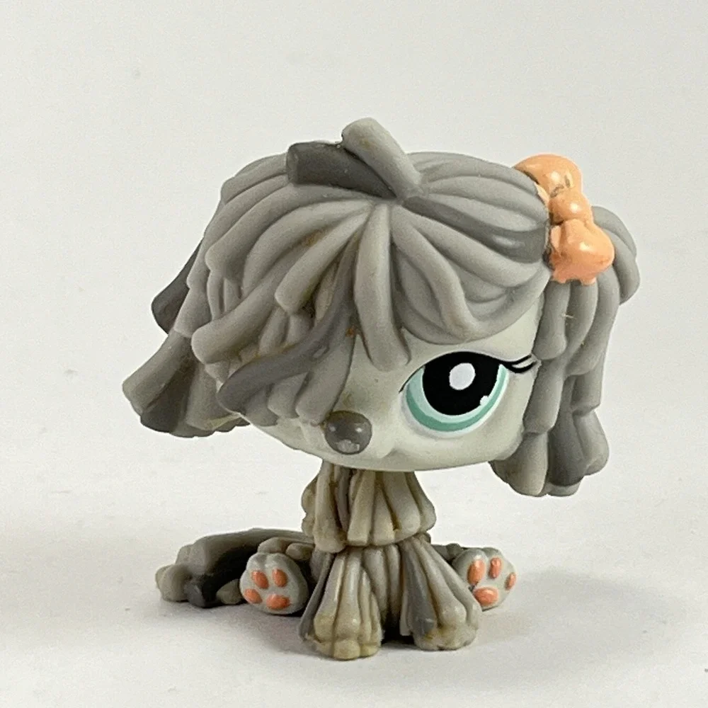 Littlest‎ Pet Shop #1458 Komondor Gray Shaggy Mop Sheepdog Kids LPS Vintage